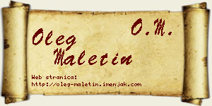 Oleg Maletin vizit kartica